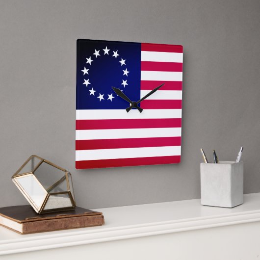 Betsy Ross Flag Vierkante Klok (Kantoor)