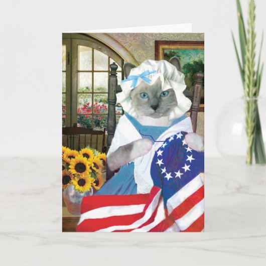 Betsy Ross Kitten Wenskaart Kaart (Voorkant)