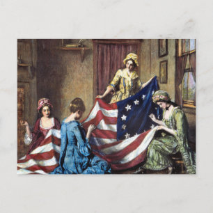 Betsy Ross naait de Amerikaanse vlag Briefkaart
