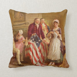 Betsy Ross naait de Amerikaanse vlag Pillow Kussen
