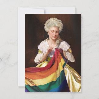 Betsy Ross naait de Pride vlag Notitiekaartje