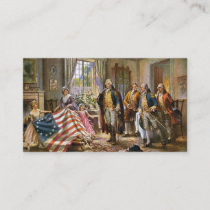 Betsy Ross Shows George Washington American Flag Visitekaartje