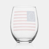 Betsy Ross Vlag Ontwerp Wijnglas Zonder Voet (Achterkant)