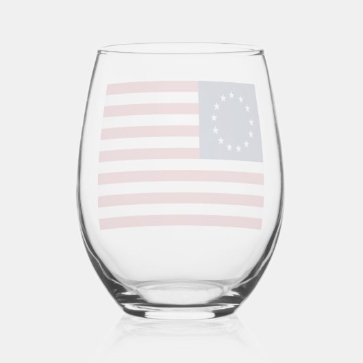 Betsy Ross Vlag Ontwerp Wijnglas Zonder Voet (Achterkant)