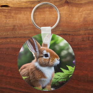 Betsy the Brown and White Bunny, keyring Sleutelhanger