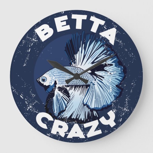 Betta Crazy - Handy Wall Clock Grote Klok (Voorkant)