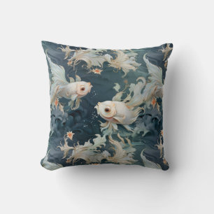 Betta Fish Blauw Wit Kussen