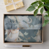 Betta Fish Blauw Wit Tissuepapier (Geschenk)