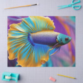 Betta Fish, blauwe goudpaars Tissuepapier (Craft)