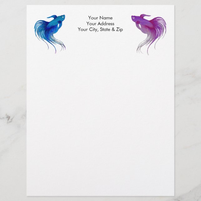 Betta Fish Briefhoofd (Voorkant)