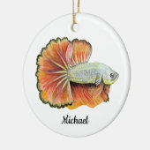 Betta Fish Keramisch Ornament (Links)