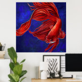 Betta Fish Painting Print (Thuiskantoor)