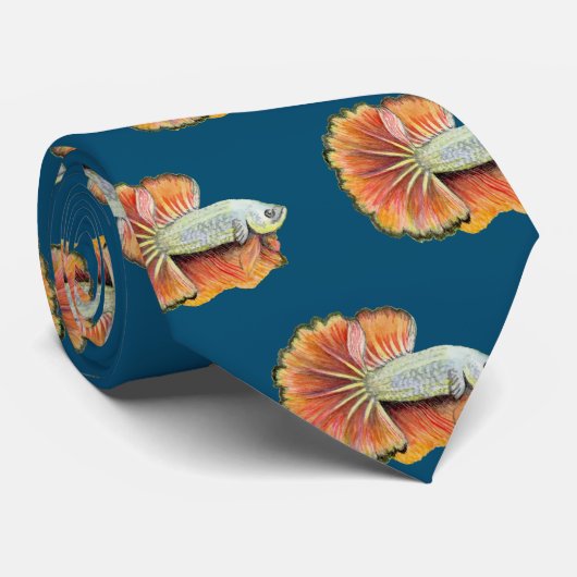 Betta Fish-Stropdas Stropdas (Opgerold)