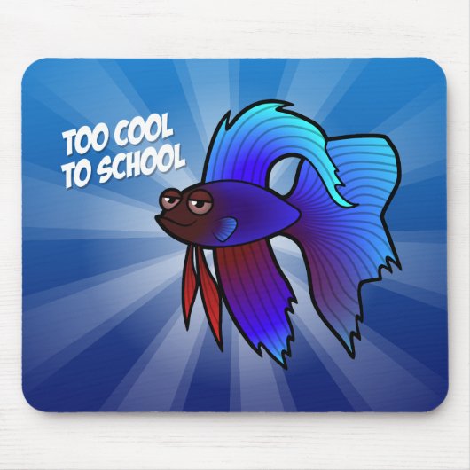 Betta Fish Te kool naar school Muismat (Voorkant)