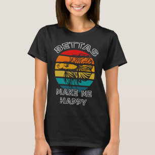 Betta Siamese Fighter Fish laat me een gelukkige r T-shirt