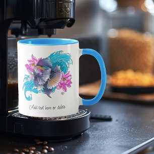Betta Siamese kempvis Lotusgolven Blauw Mok