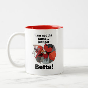 Betta Vis Ik Ben Niet Dezelfde, Heb Net Een Betta Tweekleurige Koffiemok