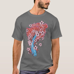 Betta vis met siamese gevechtsvis en Sakura14 T-shirt