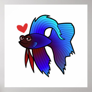 Betta Vissen / Siamese Vechtvissen Liefde Poster