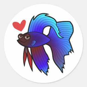 Betta Vissen / Siamese Vechtvissen Liefde Ronde Sticker