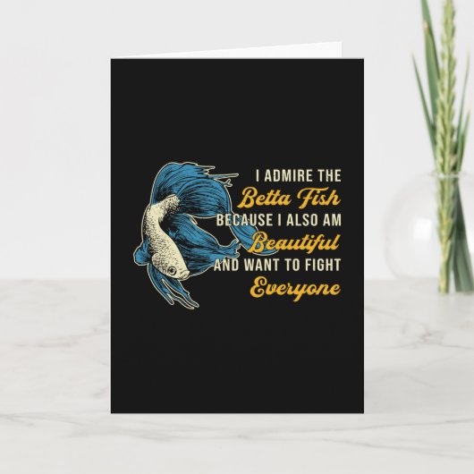 Bettavis omdat aquariumliefhebber vecht tegen vis kaart (Voorkant)