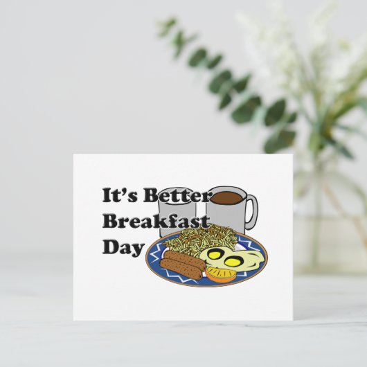 Better Breakfast Day Briefkaart (Staand voorkant)