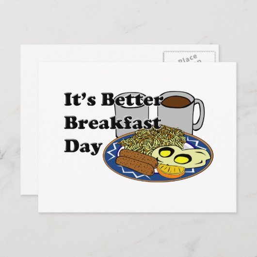 Better Breakfast Day Briefkaart (Voorkant / Achterkant)