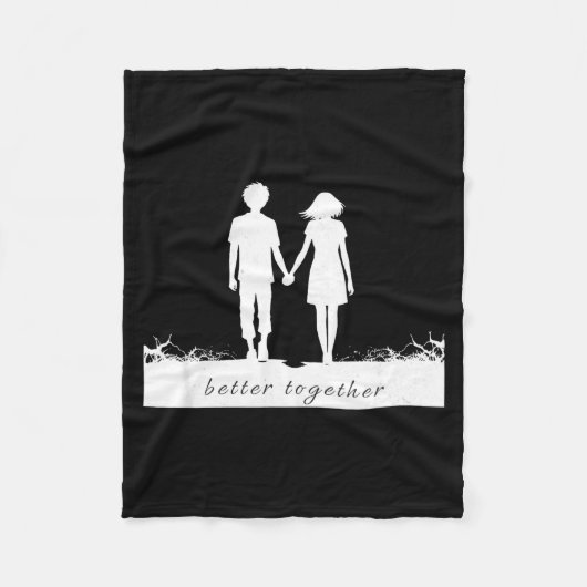 Better Together Bf And Gf Holding Hands Fleece Deken (Voorkant)