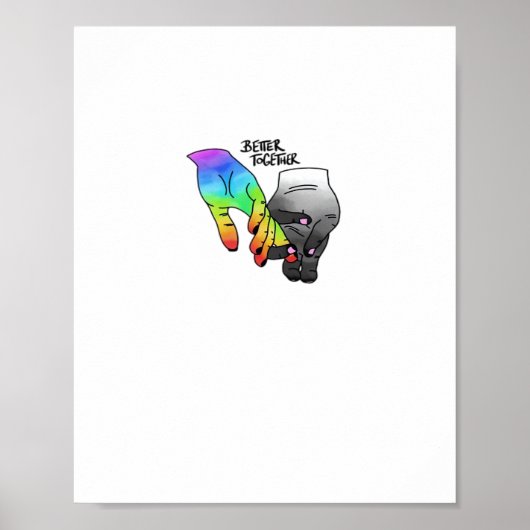 Better Together Black Clean Minimal Design Poster (Voorkant)