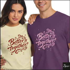 Better Together Borstel Schrift Grunge Krullen T-shirt