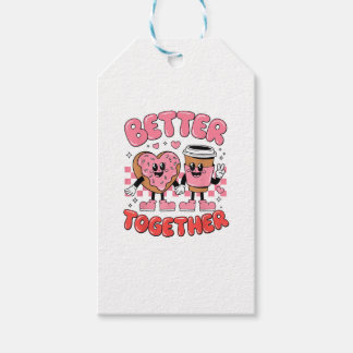 Better Together Coffee Donut Retro Groovy Stijl Cadeaulabel