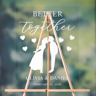 Better Together Custom Wedding Welcome Acryl Bord
