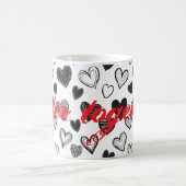 "Better Together" grillige Doodle Art Hand geteken Magische Mok (Center)