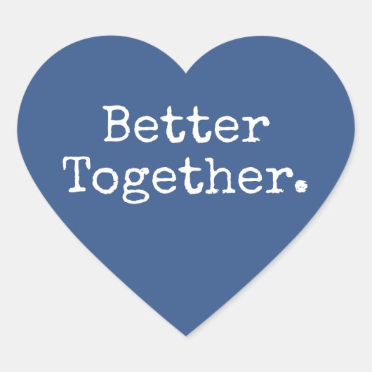 Better Together Love Classic Blue Hart Sticker (Voorkant)