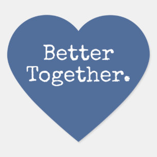 Better Together Love Classic Blue Hart Sticker