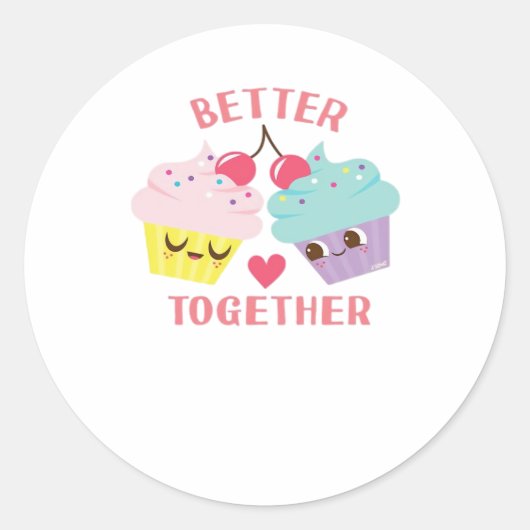 Better Together Love Heartfelt Design Ronde Sticker (Voorkant)