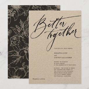 Better Together Modern Calligraphy zwart en wit Kaart