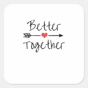 Better Together Moderne Esthetiek Vierkante Sticker