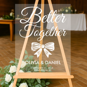 Better Together Moderne Trouwbegroeting Acryl Bord