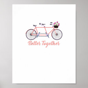 Better Together Tandem Fiets Samen Modern Ontwerp Poster