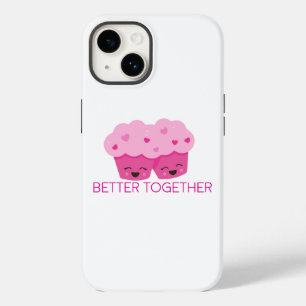 Better Together Twee Cupcakes Roze Valentijn Case-Mate iPhone 14 Hoesje