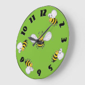 Betty Bee et Busy Bees Green Round Wall Horloge (Angle)