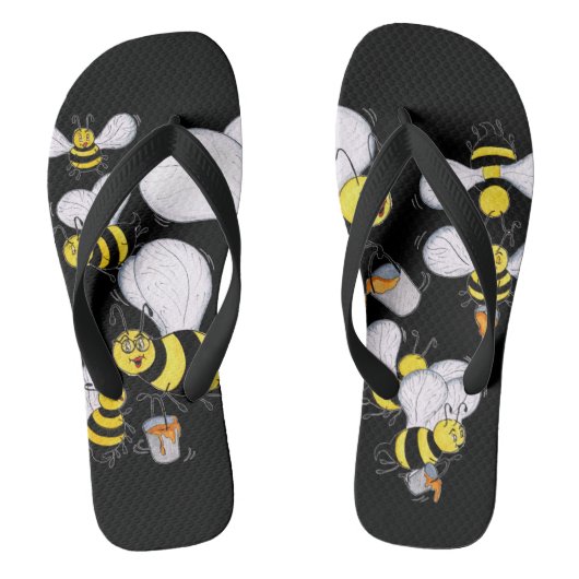 'Betty Bee' Zwarte Teenslippers (Voetbed)