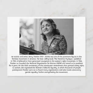 Betty Friedan - Feminist Briefkaart