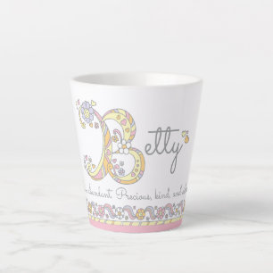 Betty letter B naam monogram Latte Mok