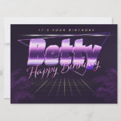 Betty Name Prénom lila retro Carte Anniversaire (Devant)