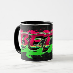 Betty Prénom Graffiti red Green Tasse