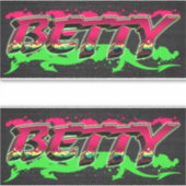 Betty Vorname Name Graffiti Aufkleber Sticker (Voorkant)