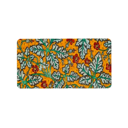 Betty's gele bloemen etiket (Voorkant)