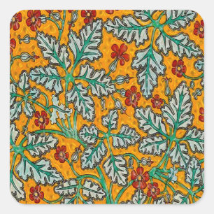 Betty's gele bloemen vierkante sticker